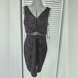 Black and nude lace dress.